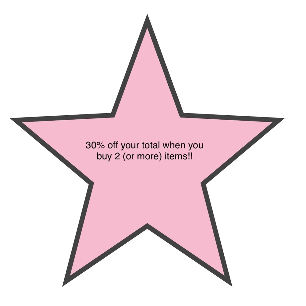 When you buy at least 2 items, you get 30% off your total (: